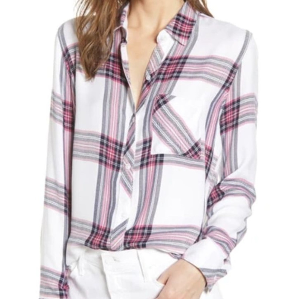 Women's Rails Shirt Size S White Hunter Plaid